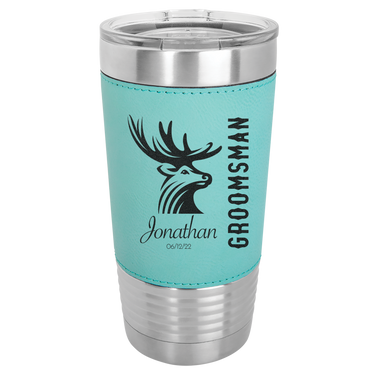 Personalized 20oz Leatherette Groomsmen Tumbler Gift